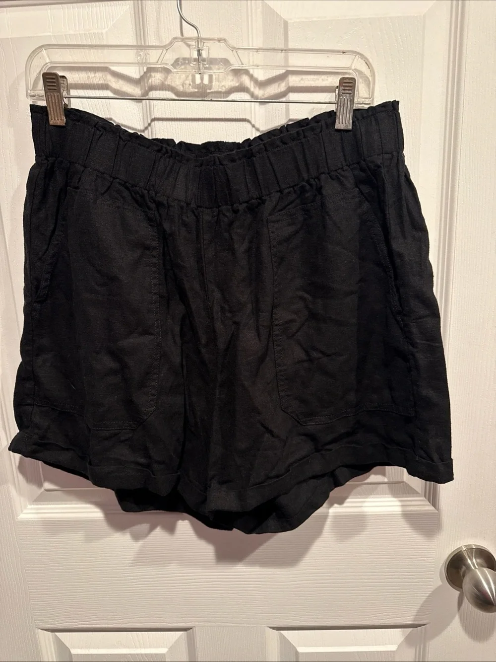 Briggs New York Black High-Waist Elastic Drawstring Shorts